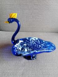 VINTAGE MURANO MAVİ CAM KUĞU