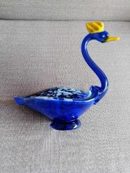 VINTAGE MURANO MAVİ CAM KUĞU