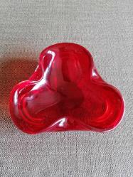 LOT.18 » VINTAGE MURANO KIRMIZI CAM KÜL TABLASI