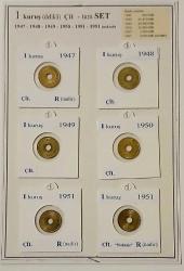 (delikli)  1947 /1951  1 kuruş  Tam Set - Çil-