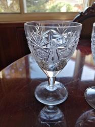 VINTAGE 6 ADET KESME CAM ŞARAP KADEHİ