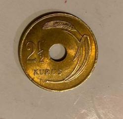 2.5 kuruş  1948 (delikli) çil
