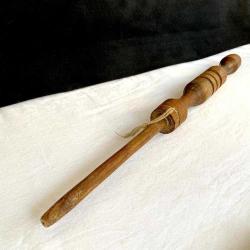 Antika Ahşap 43 cm İp ve Halat Örme Tamir Aleti