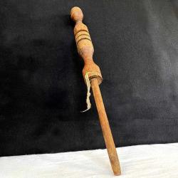 Antika Ahşap 43 cm İp ve Halat Örme Tamir Aleti