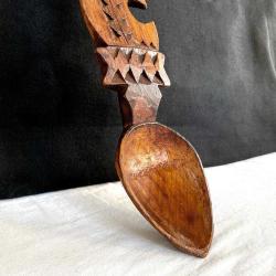 Nostaljik İskandinav El Oyması Ahşap Gelin Kaşığı
