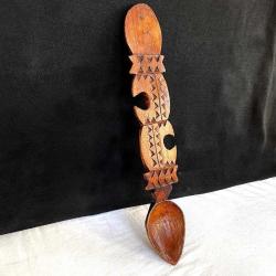 Nostaljik İskandinav El Oyması Ahşap Gelin Kaşığı