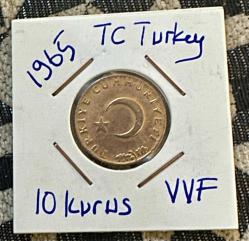 1965 TC 10 kuruş madeni para ÇT