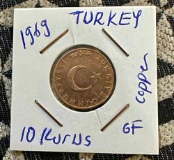 1969 TC 10 kuruş madeni para Temiz
