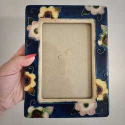 Vintage Çiçekli Seramik Çerçeve