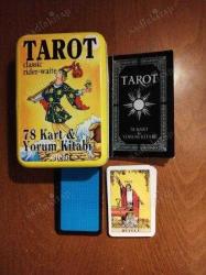 TAROT CLASSIC RIDER WAITE YORUM KİTABI VE 78 ADET TAROT KARTLARI - TENEKE KUTUSUNDA