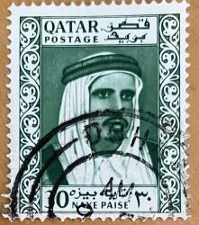 KRALI. TEMA.KATAR(QATAR) TEK PUL.NO.1 DAMGALI