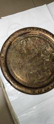 Otantik El İşlemesi Bakır Dekoratif Tabak(işlemeler hasarlı)