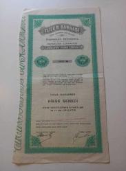 TUTUM BANKASI NAMA MUHARRER HİSSE SENEDİ...