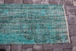 EL DOKUMA YEŞİL VİNTAGE YOLLUK 60 CM X 275 CM