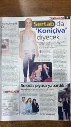 AKŞAM TELE MAGAZİN DERGİSİ - 5/11 HAZİRAN 2004 -SSERTAB ERENER – KENAN DOĞULU – TÜRKAN ŞORAY – CİHAN ÜNAL – ALİŞAN – ÇAĞLA ŞIKEL – MÜJDAT GEZEN – MELEK BAYKAL – ZEKİ ALASYA – NEFİSE KARATAY – ESRA ERON – EBRU DESTAN – DENİZ PULAŞ – MUAZZEZ ERSOY – HÜLYA AVŞAR – RAGIP SAVAŞ – TARIK AKAN – LALE MANSUR – PINAR ALTUĞ – ZEYNEP TOKUŞ – KAPAK: SERTAB ERENER – YAZLIK DİZİLER – ZEYREK EVLERİ – CENNET MAHALLESİ – FUAR DEFİLESİ – MUAZZEZ ERSOY’UN AMERİKA KONSERLERİ – HAMDİ ALKAN – AZİZ – ÜMİT – CANAN TUĞANER – SELDA ÖZER – ERDAL TOSUN – KEMAL KURUÇAY – EBRU KARANFİLLİ – ŞEVVAL SAM – LEMAN SAM – HÜLYA AVŞAR – FUNDA ALP – ÖZER KIZILTAN – AHMET KAYNAK – ZUHAL GENCER ERKAYA – İLKER AYRIK – ALİ İPİN – MAHSUN KIRMIZIGÜL – CEM KARACA – KAZANCI BEDİH – SERDAR ORTAÇ – SERHAT HACIPAŞALIOĞLU – VIKTOR LAZLO – ÖZLEM ENGİN – YASEMİN BOZKURT – MEHMET ALİ ERBİL – TUĞBA ALTINTOP – EYLEM ŞENKAL – GÜRKAN UYGUN – EN İYİ ARKADAŞIM – MÜJGAN BEY – TÜRKİYE’NİN YILDIZLARI – HABABAM SINIFI ASKER – BİZİM KARAKOL - 16 SAYFA