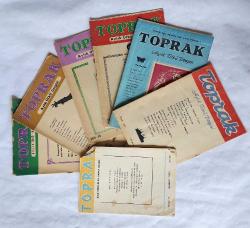 TOPRAK Aylık Fikir - Ülkü - Sanat Dergisi / Aylık Ülkü Dergisi, 1955 - 1964, Sayı: 3, 37, 49, 57, 58, 70, 73, Sayı: 11, 12, 13, 15, 16, 17, 18, 19, 20, 25/26, 29/30, 31/32, 33, 34 [21 ADET]