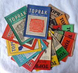 TOPRAK Aylık Fikir - Ülkü - Sanat Dergisi / Aylık Ülkü Dergisi, 1955 - 1964, Sayı: 3, 37, 49, 57, 58, 70, 73, Sayı: 11, 12, 13, 15, 16, 17, 18, 19, 20, 25/26, 29/30, 31/32, 33, 34 [21 ADET]