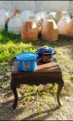 VİNTAGE İKİ ADET EMAYE TENCERE