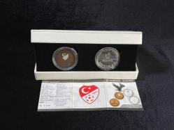 2021 Beşiktaş 16.Şampiyonluk Süper Lig Şampiyonluğu Özel Hatıra Para Bronz Gümüş Sikke Seti (Darphane)