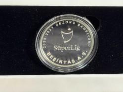 2021 Beşiktaş 16.Şampiyonluk Süper Lig Şampiyonluğu Özel Hatıra Para Bronz Gümüş Sikke Seti (Darphane)