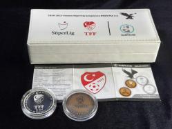 2021 Beşiktaş 16.Şampiyonluk Süper Lig Şampiyonluğu Özel Hatıra Para Bronz Gümüş Sikke Seti (Darphane)