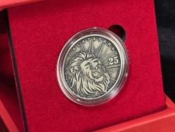 Galatasaray – 25. Şampiyonluk Özel Deri Kutulu Hatıra Para Gümüş/Okside Sikkesi (Darphane, 925 Ayar)