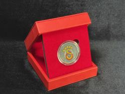 Galatasaray – 25. Şampiyonluk Özel Deri Kutulu Hatıra Para Gümüş/Okside Sikkesi (Darphane, 925 Ayar)