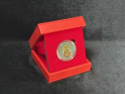 Galatasaray – 25. Şampiyonluk Özel Deri Kutulu Hatıra Para Gümüş/Okside Sikkesi (Darphane, 925 Ayar)