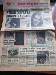 Hürriyet Gazetesi - Turkish Newspaper - 21 Kasım 1969 - astronotların ay sefası bitince Aydan dünyaya dönüş başladı - Apollo 1 ile Ay'a bir iniş yapan Conrad ile Bean  Ay'da iki defa yürümüşlerdir fotoğraf - Mine Hanzade Hollywood yolcusu fotoğraflar - Başkan Cevdet Sunay Brejnev ile beklenmedik görüşme yaptı - yere düşen astronot Charles Conrad ölümden kurtuldu - Ay ikinci defa fethedilince kameri tarikatı ikiye bölündü - Çanakkale valisi Celal Tüfekçi emniyet genel müdürü oldu - şampiyon boksör Muhammed Ali Clay şimdi ring yerine sahnede alkış topluyor fotoğraf - İstanbul polisinin köpekleri Caki ve Baron arama tarama yaptı fotoğraf - sanat okulu boykotları olaylara yol açtı - Tarkan gümüş eyer yazan ve çizen Sezgin Burak - Alamanya'dan gelecek mektup yazan çizen Faruk Geç - Gediz dağları eşkiya dolu - 58'li telefonlar yılbaşına kadar çalışacak - Flora sofra margarini - Avrupa'nın bir numaralı hovardası Günter Sachs Ve sevgilisi Mirja Larsson av köşkü'ne kapandı fotoğraflar