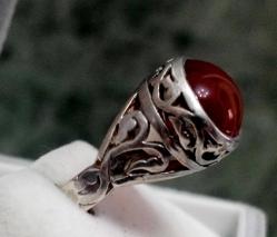 AKİK TAŞLI GÜMÜŞ YÜZÜK 7 GR ÖLÇÜ 19