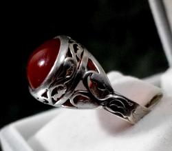 AKİK TAŞLI GÜMÜŞ YÜZÜK 7 GR ÖLÇÜ 19