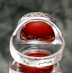 AKİK TAŞLI GÜMÜŞ YÜZÜK 7 GR ÖLÇÜ 19