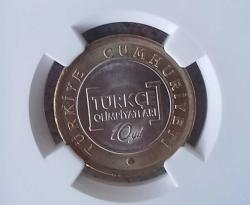 2012  1 Lira Türkçe Olimpiyatlar  NGC MS66