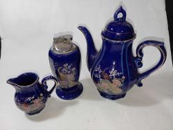 VİNTAGE JAPON PORSELEN CAYDANLİK ÇAKMAKLIK SÜTLÜK