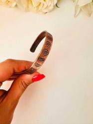 El İşçiliği Bakır Bilezik – Vintage / Antika Tarzı