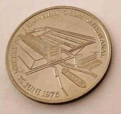Doğu Almanya, Aşağı Saksonya, Hamburg, Elbe Yan Kanalının Açılışı 1976 Hatıra Madalya  16.6 Gr. / 35 mm (187)