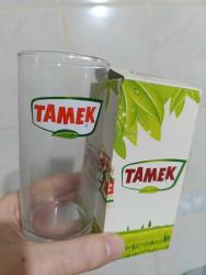 Tamek meyve suyu meşrubat içecek cam bardak kullanılmamış kutusunda koleksiyon nostalji tasarım dekor hediye vintage retro aksesuar reklam promosyon hobi