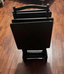 Zigon Katlanabilir,Taşınabilir Dikdörtgen Sehpa Kayın Parlak Ceviz Natüre El Yapımı