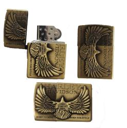 Harley Davıdson Yazılı Kartal Logolu Gazlı Metal Çakmak