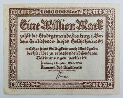 Almanya, Freiburg Şehri 1.000.000 Mark/Notgeld 1923. (ÇT)