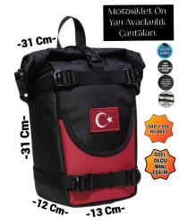 MOTOSİKLET ÖN YAN AVADANLIK ÇANTALARI KIRMIZILI