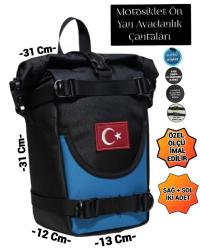 MOTOSİKLET ÖN YAN AVADANLIK ÇANTALARI MAVİLİ