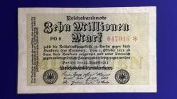 Almanya 10 Milyon Mark 1923.