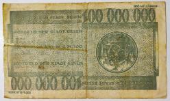 1923 Almanya 100 Milyon Mark..