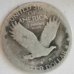 AMERİKA  1917 - 1930  ARASI ÇEYREK DOLAR  GÜMÜŞ  6,25 GRAM TARİH OKUNMUYOR