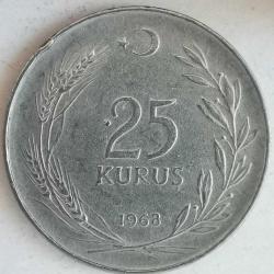 TÜRKİYE 1968    25  KURUŞ