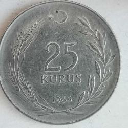 TÜRKİYE 1968    25  KURUŞ