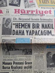 Hürriyet Gazetesi - Turkish Newspaper - 24 Kasım 1968 - Doktor Kemal Beyazıt kesin konuştu hemen bir kalp nakli daha yapacağım - jandarmalar İki kadını öldürdü diyen İnönü olayı meclise götürecek - Monaco prensesi Grace Kelly ile Eşi Prens Rainier Bursa kılıç kalkan ekibini seyrediyor fotoğraf - Doktor Kemal Beyazıt kalp nakli yaptığı Maviş Karagöz'ün kocasının önünde gözyaşını tutamadı - ilk kalp nakli ameliyatını gerçekleştiren Doktor Christian Barnard bir hastaya 3-4 defa kalp takılabilir dedi - Monaco prensesi Grace Kelly Bursa kraliçesi seçildi - Türkiye'den geçecek olan Londra Sidney otomobil maratonu bugün başlıyor - işçiler nasıl emekli olur hazırlayan Metin Soysal - Gönül avcısı yazan ve çizen Faruk Geç - Tarkan Honoriva'nın yüzüğü yazan ve çizen Sezgin Burak - İstanbul Ankara İzmir Radyosu Programı - Yıldırım servis emrinizde - serbest kürsü herkese söz hakkı yöneten Tahsin Öztin - PTT Beşiktaş'ın hattını son anda kesti 1 1 fotoğraf -  Fenerbahçe kulübü başkanı Faruk Ilgaz