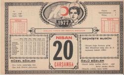 20 Nisan 1977 - Kızılay Takvim Yaprağı