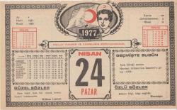 24 Nisan 1977 - Kızılay Takvim Yaprağı